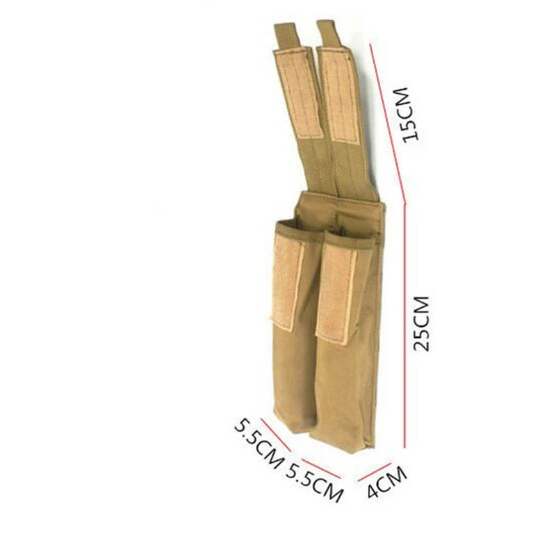 Airsoft Molle двойной P90/UMP военный подсумок Coyote Tactical TAN BK CP ACU OD Лесной камуфляж 25x11x4 см(ZL-JQ-011