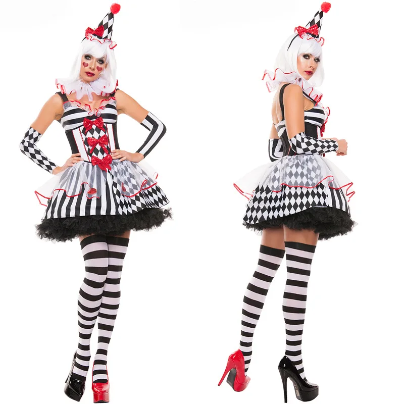 New Woman's Halloween Costumes Circus Cosplay Disfraces Circus Woman Clown Costumes Actress