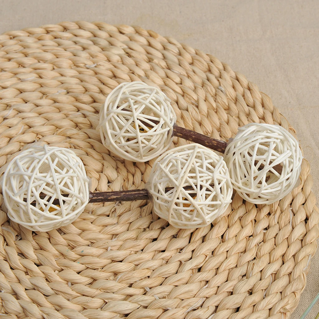 30Pcs Natural Rattan Vine Ball Christmas Tree Embellishments Wicker Rattan Ball 5cm for DIY Crafts Garniture Home Wall Ornament