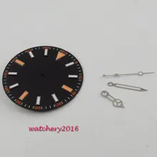 30,4 мм Parnis черный стерильный циферблат+ стрелки часов подходят для движения MingZhu DG2813