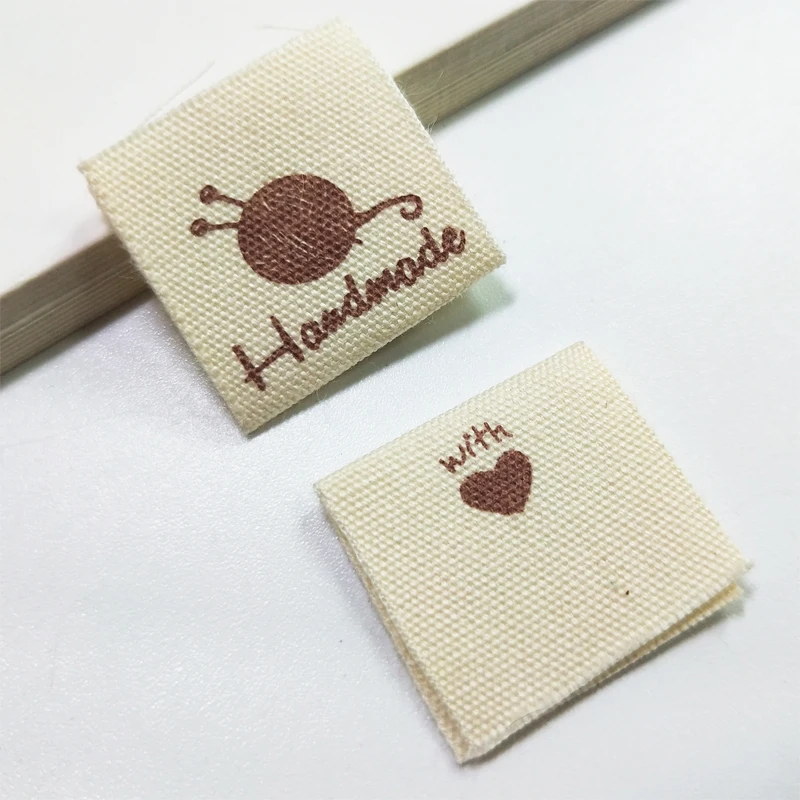Ярлыки ручной работы из хлопчатобумажной ткани печатные бирки для одежды сумки, швейные принадлежности