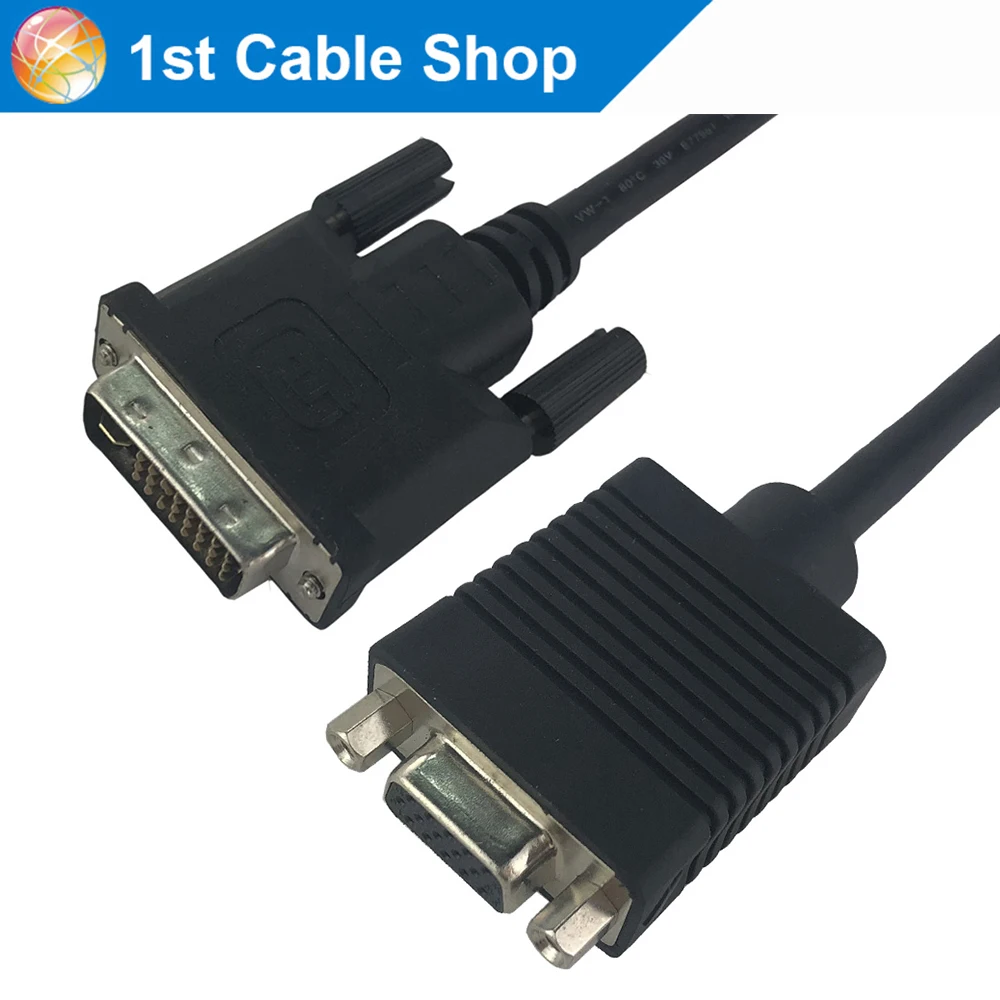 8inch DVI to VGA cable adapter DVI I Male to VGA Female for PC VGA