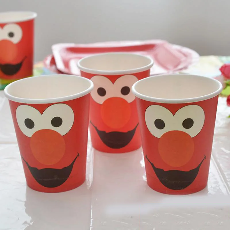 

8 Pcs/lot new Lovely red Sesame Street paper cups Party Decor Baby Happy Birthday Party Supplies Wedding for kids