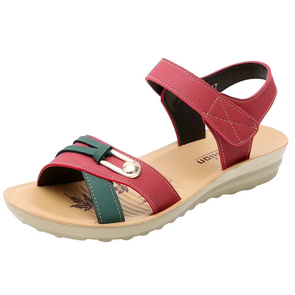 

SAGACE Women Ladies Summer Fashion Leather Sandals Wedges Comfort Big Size Sexy High Quality Outsid Ladies Shoes