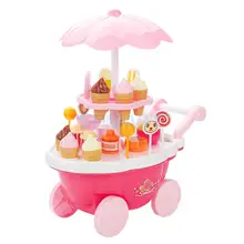DIY 39 шт розовое мороженое и сладости тележка детские пижамы ролевая игра игрушечная еда играть