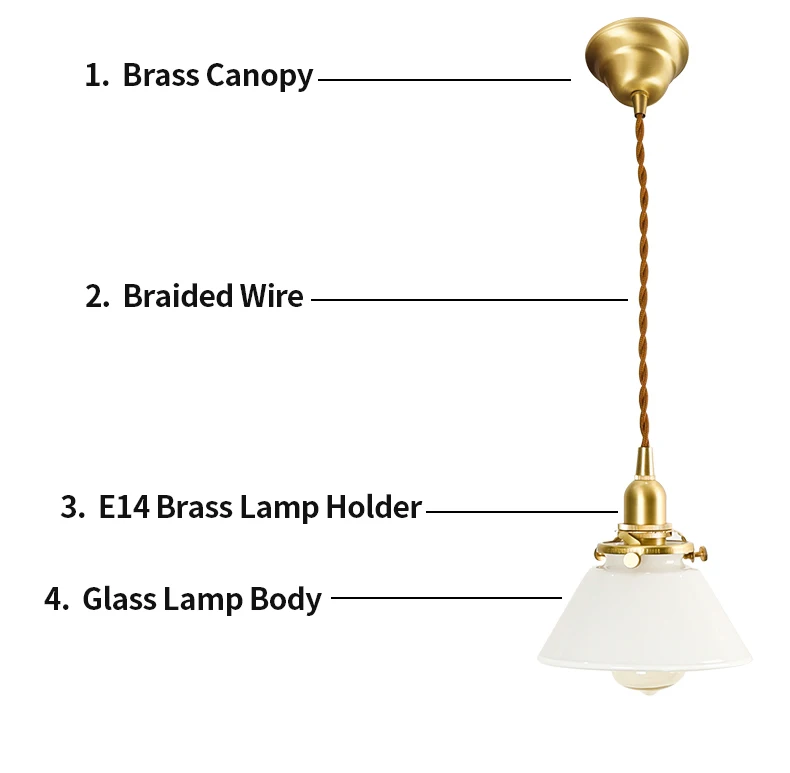 EL конусная форма винтажная стеклянная латунная подвеска лампа спальня гостиная Внутреннее освещение