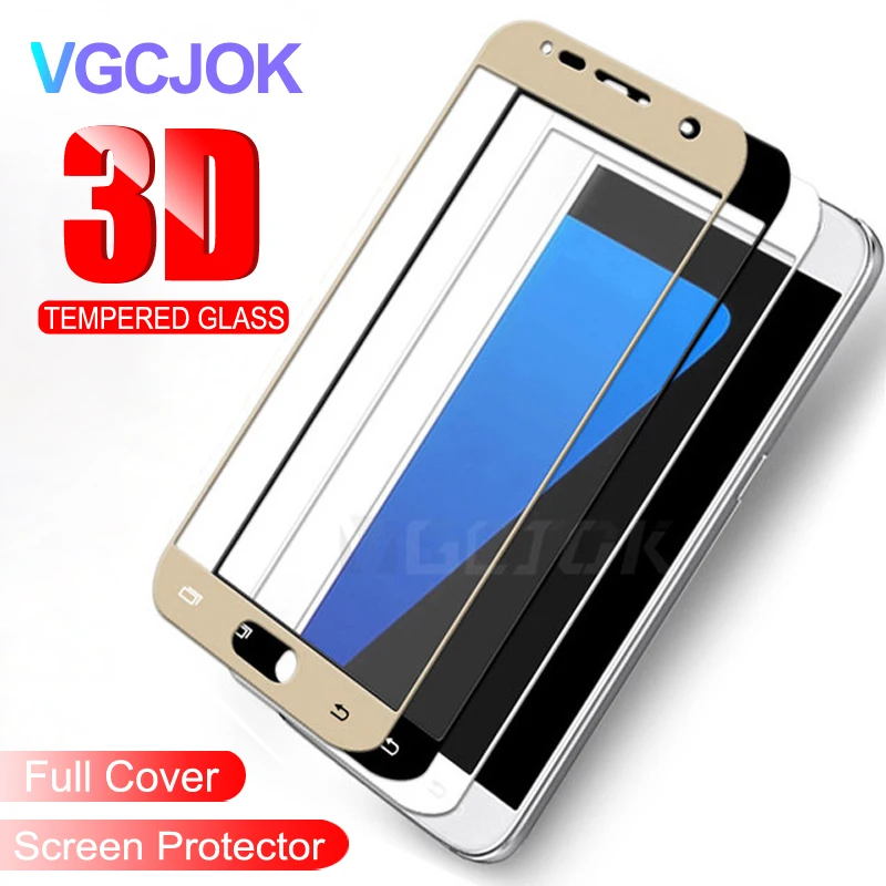

3D Full Cover Tempered Glass on the For Samsung Galaxy J3 J5 J7 A3 A5 A7 2017 2016 Screen Protective Glass For Galaxy S7 Film