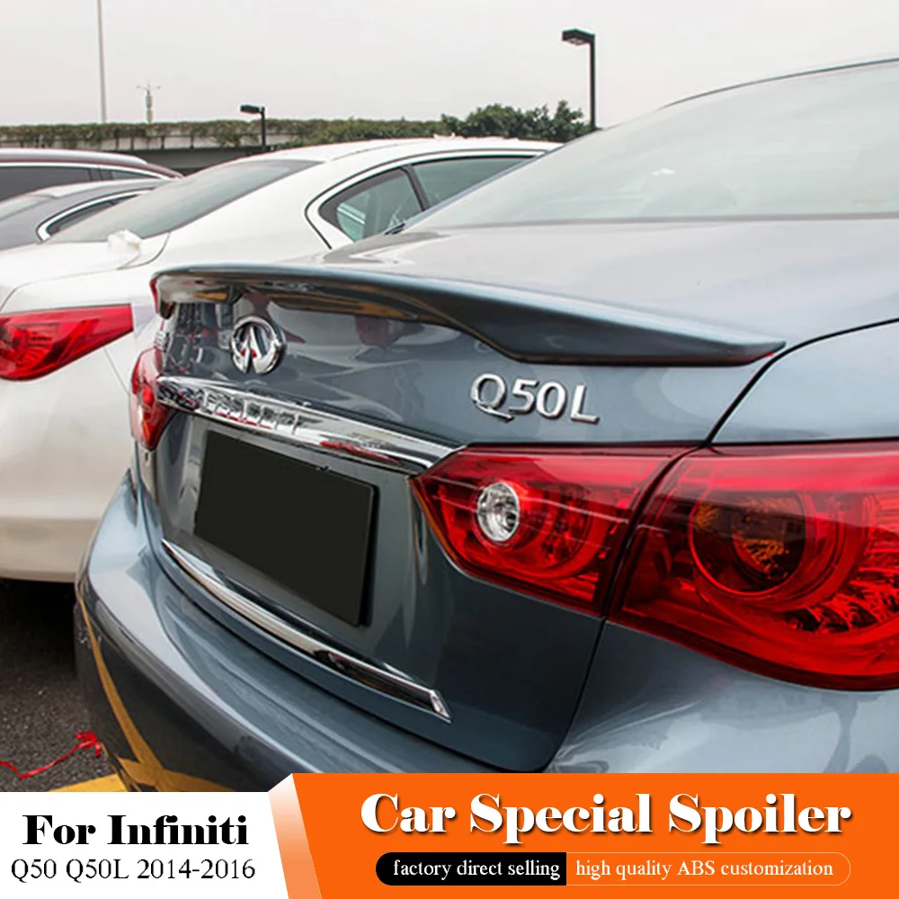 Для Infiniti Q50 Q50L 2014 2015 2016 черный Задний Спойлер ABS пластик Неокрашенный задний