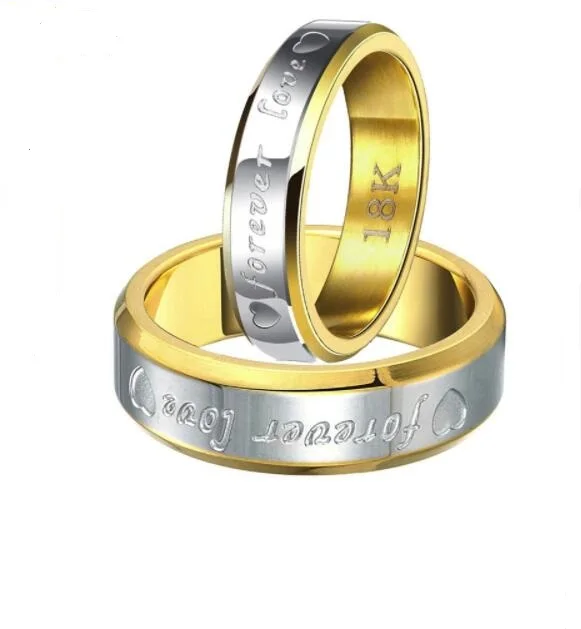 316L stainless steel "forever love "couple rings for valentine' s day