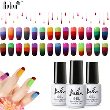 Belen термальный лак для ногтей Температура Изменение цвета лак для ногтей Дизайн ногтей замочить от гель лак для ногтей прозрачный Verniz Art 7 мл