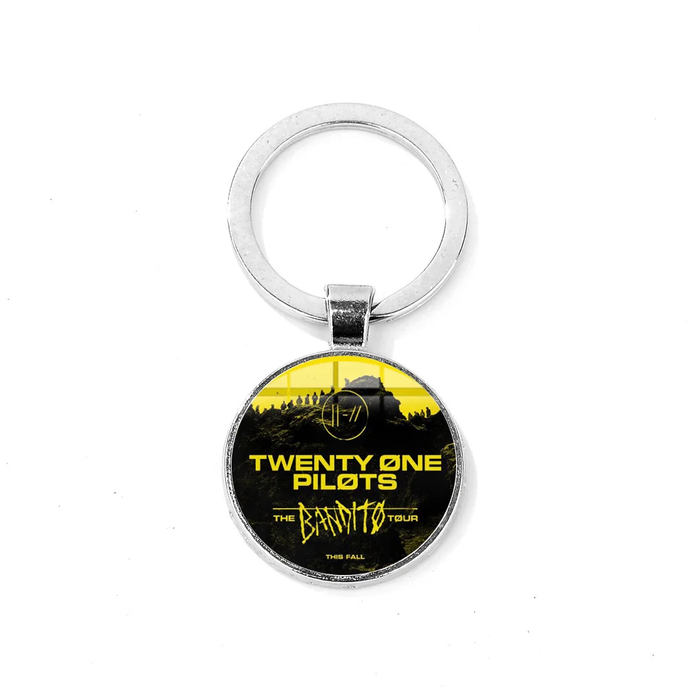 SONGDA Pop рок группа брелок для ключей Twenty One Pilots модный символ стеклянный купол