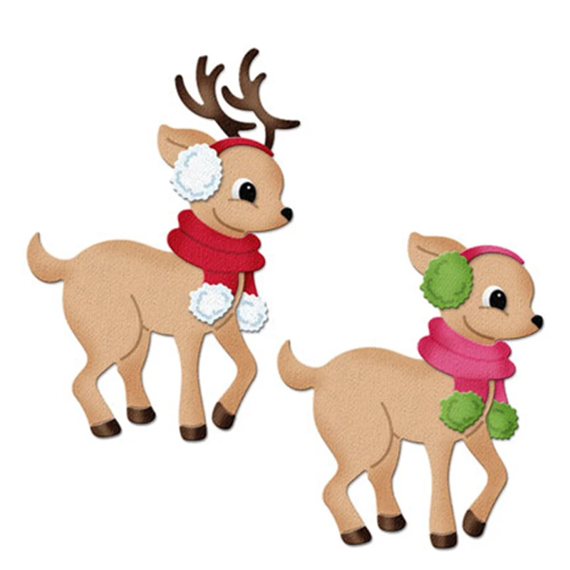 

HamyHo Making Photo Scrapbook Decor Supplies Christmas Deer Frame Stencil Metal Cutting Die DIY Greeting Card Embossing Die