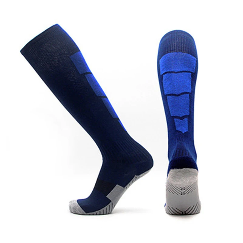 Уличные спортивные мужские спортивные носки, профессиональные баскетбольные Носки, Компрессионные гольфы для футбола, бега, велосипедные носки для мужчин - Цвет: blue