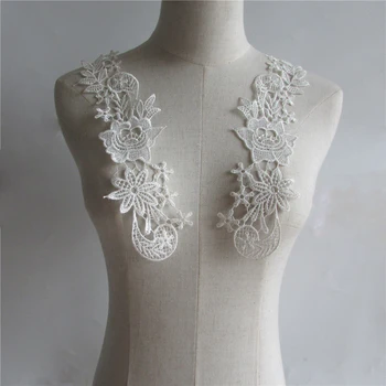 

fashion style DIY new arrive crafts sewing accessories patches embroidery lace collar clothing exquisite YL239 a pair for sale