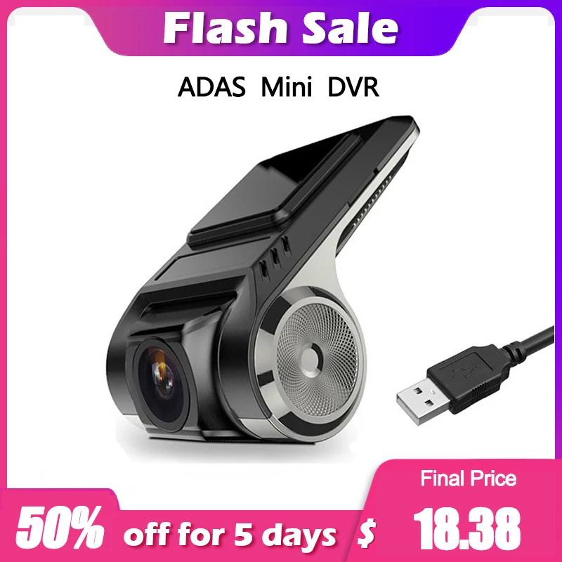 Смарт ADAS Мини Автомобильный DVR камера FHD 1080P LDWS Авто цифровое видео ночное видение
