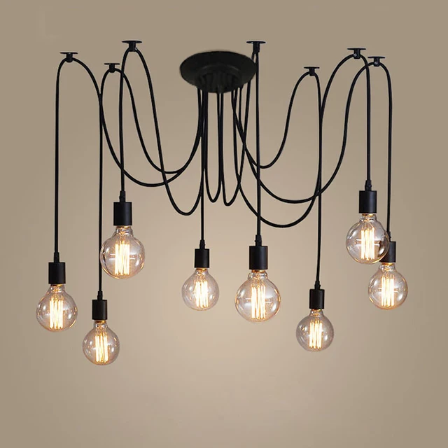 Retro Edison Lamp Chandelier Lighting Spider Shape Nordic Loft Style Retro Edison Lamp Chandelier Lighting Spider Shape Nordic Loft Style Vintage Home Light Led Bulb Lamparas