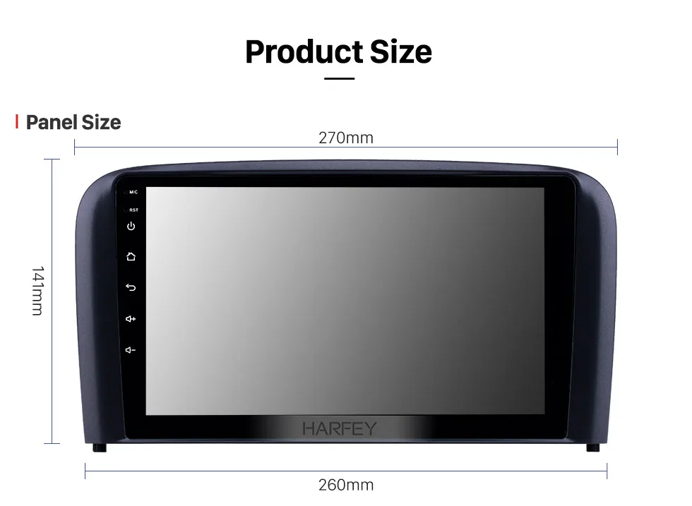 Sale Harfey 2din 9 inch Android 8.1 Car Unit Radio for 2004 2005 2006 Volvo S80 GPS Navi USB AUX support Carplay DVR OBD Digital TV 12