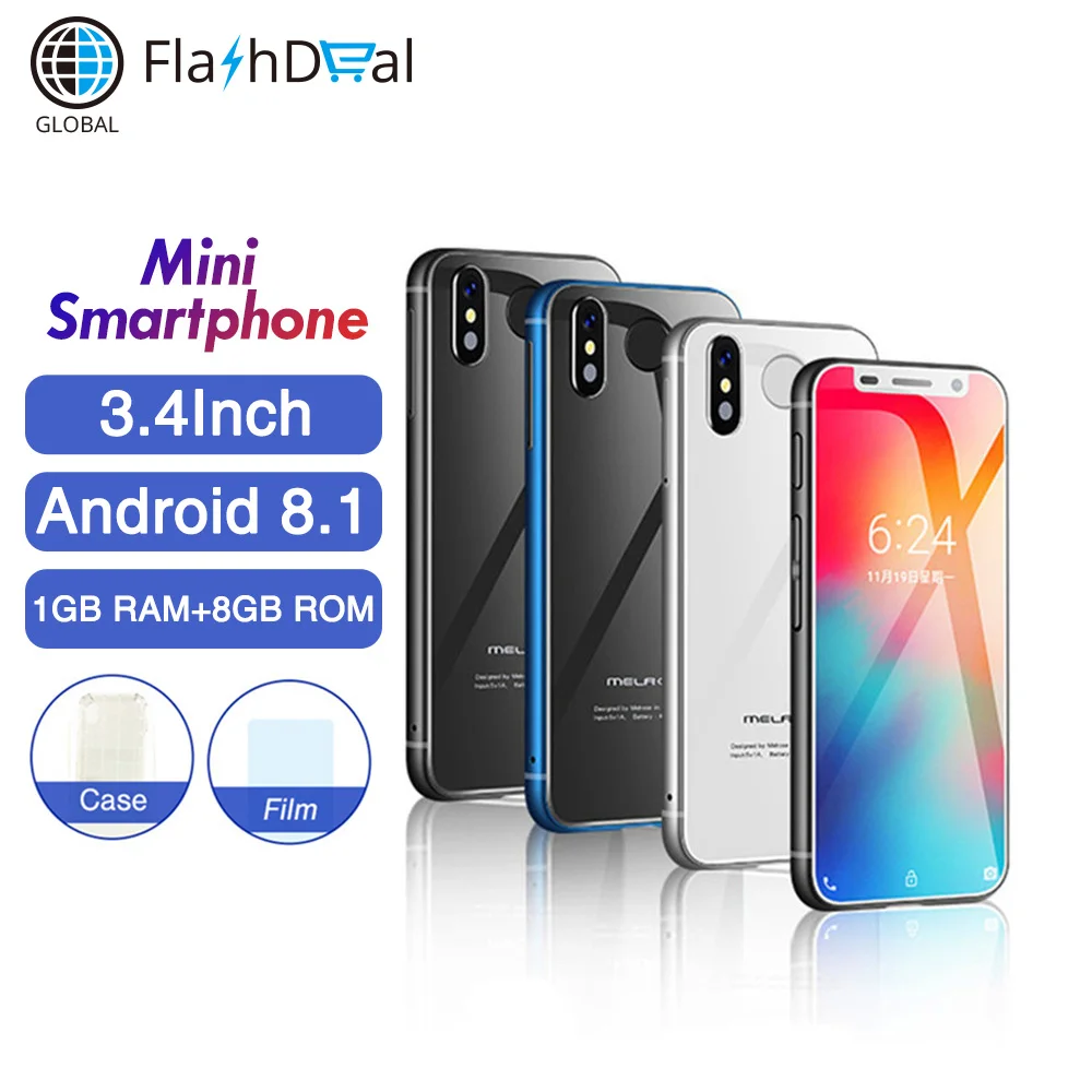 Mini Melrose 2019 телефон 3 4 ''MTK6739 четырехъядерный мобильный 2 Гб + 8 Android 1 отпечаток
