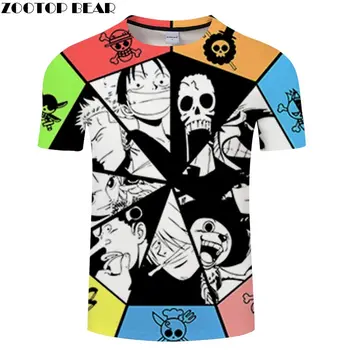 

One Piece Team Pie 3D Print t shirt Travel tshirt Men Vacation t-shirt Top Tee Summer Short Sleeve Shirt Dropship ZOOTOPBEAR New