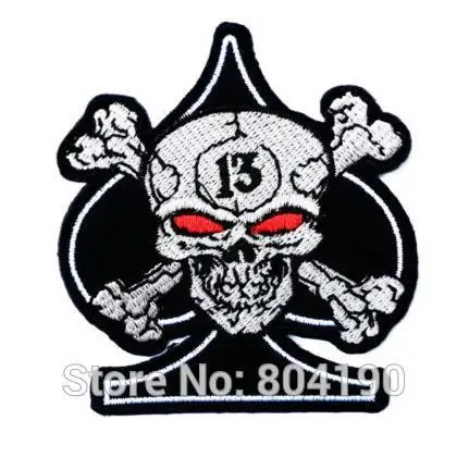 Мотоцикл Ace Of Spades 13 Skull Outlaw Biker Chopper Cafe Racer MC патч на жилет вышитая Байкерская