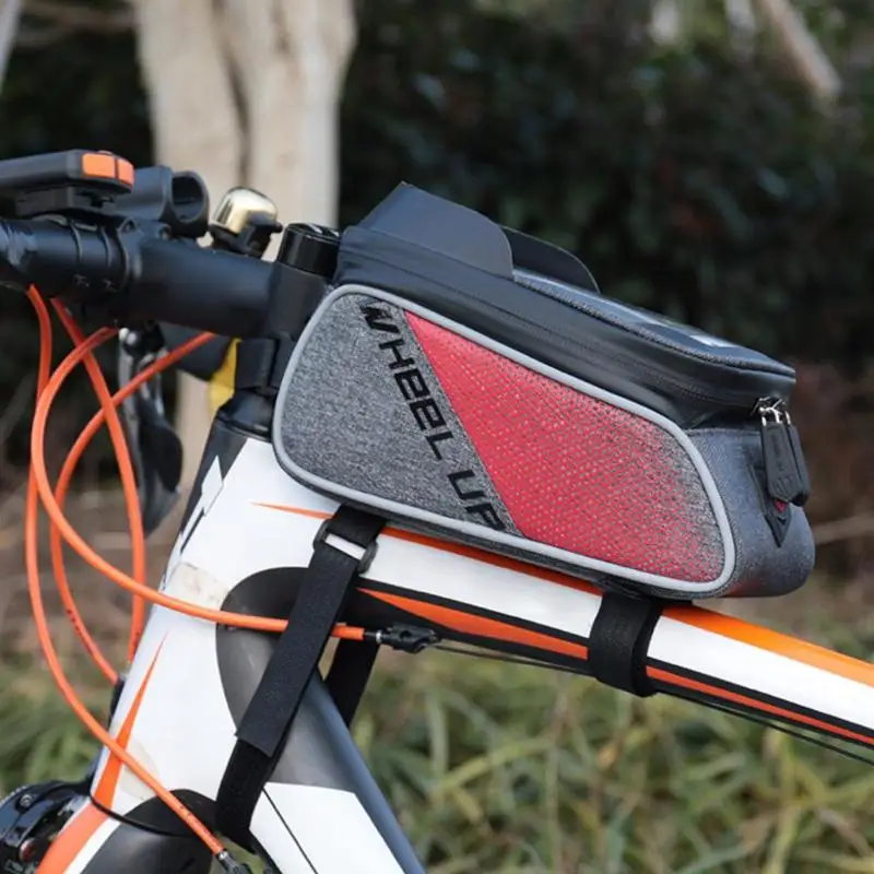 Red Waterproof font b Bicycle b font Front Tube Frame font b Bags b font Bike
