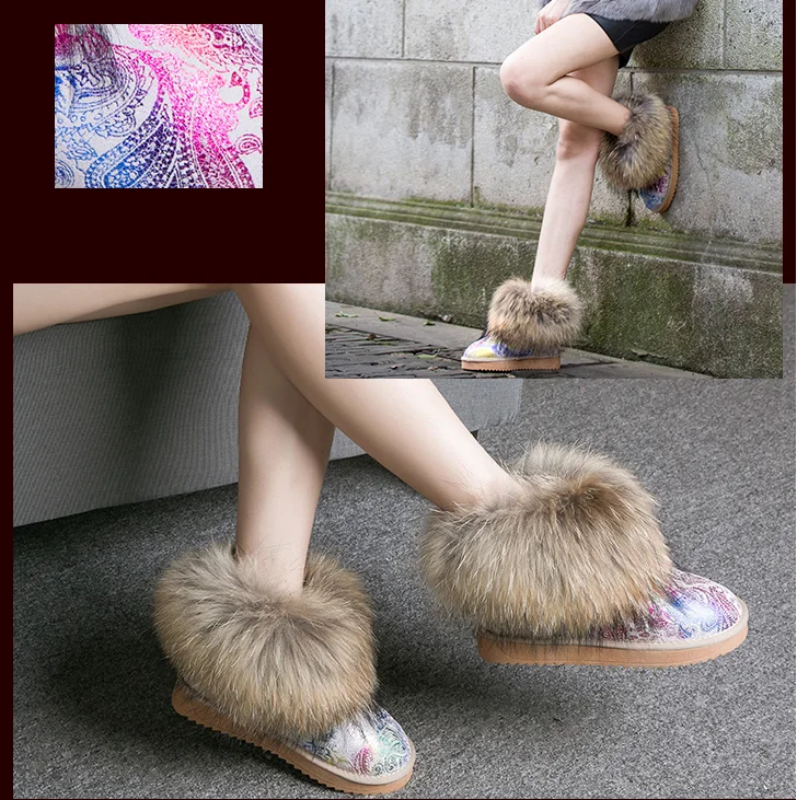 Cheap fur snow boots women