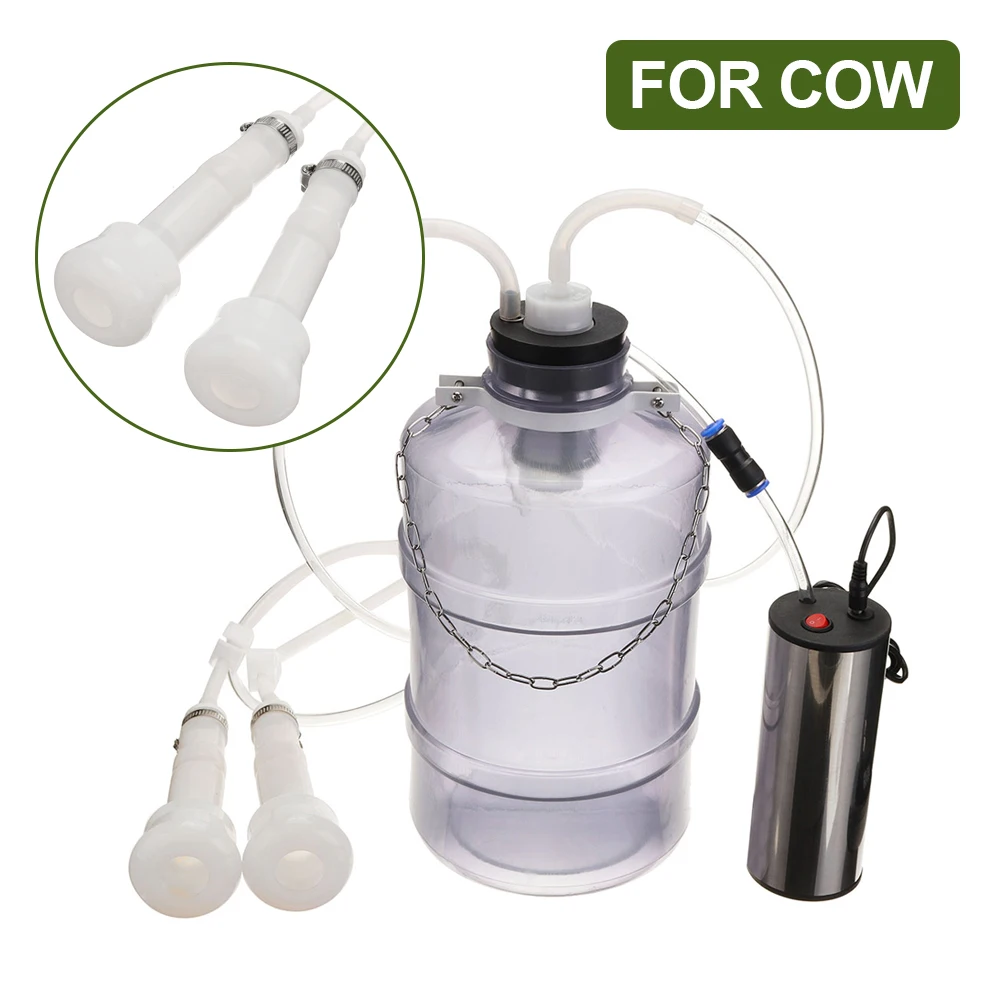5л 24 Вт Электрический доильный аппарат корова; Коза; овца Milker утолщение бак Двойные головки силиконовый шланг с ограничительным клапаном - Цвет: For Cow