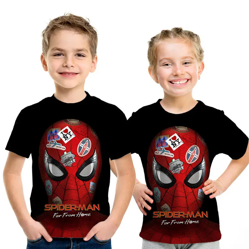 

Boys Short Sleeve T-Shirts For Girls Tops movie spider-man hero's expeditionChildren Spiderman Tshirt Baby T Shirt Kids Clothes