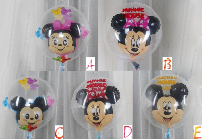50pcs Air balls Clear Mickey Minnie party balloons Birthday gifts festival decoration holiday supplies baloes Transparent balls