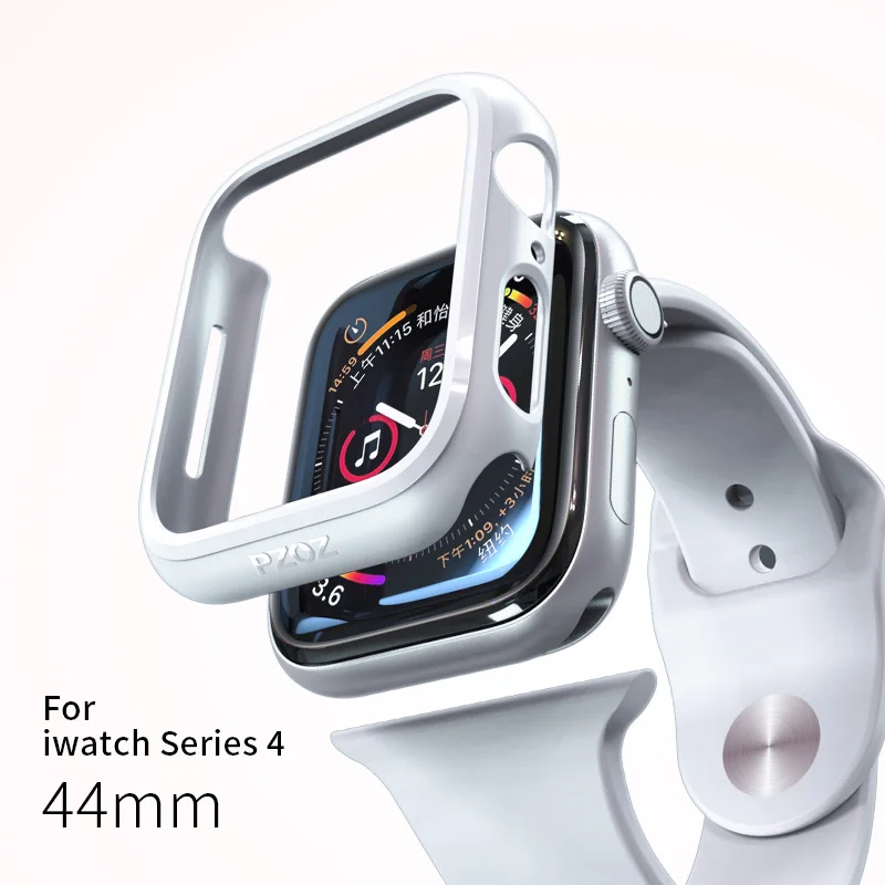 PZOZ для apple watch 5 4, защитный чехол, серия 40 мм, 44 мм, для apple watch 3, 2, 1, чехол, 38 мм, 42 мм, защита экрана, ультратонкий - Цвет: 44mm iwatch 4 white