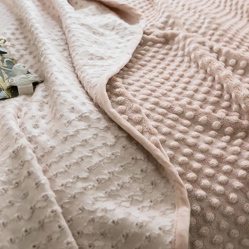 SunnyRain 1 шт толстое Флисовое одеяло с тиснением для кровати розовое одеяло s