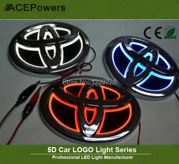 Car Rear Badge Light 5D for Toyota RAV4 REIZ PRADO Highlander/Corolla EZ Vigo Alrhard Auto Logo Emblem | Автомобили и мотоциклы