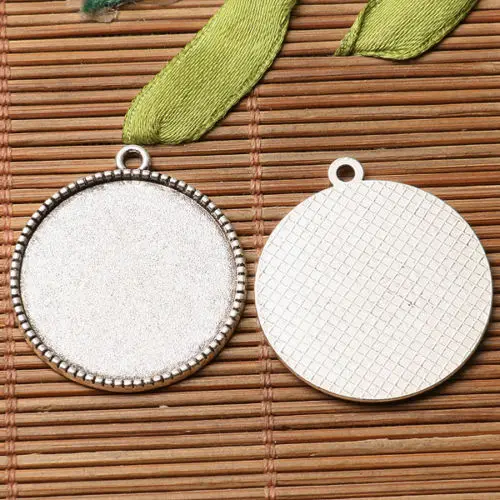 

12pcs Round shaped cabochon setting Single-sided design for multi- sizes to PICK tibetan silver and antiqued bronze color