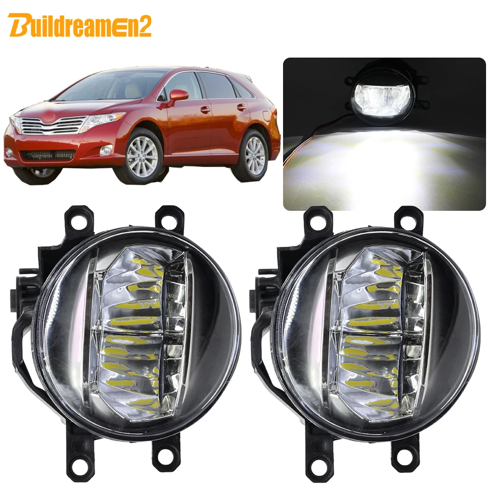 Buildreamen2 для Toyota Venza 2009 2010 2011 2012 автомобильные передние противотуманные фары светильник комплект 4000LM светодиодный светильник DRL Дневной светильник H11 12V