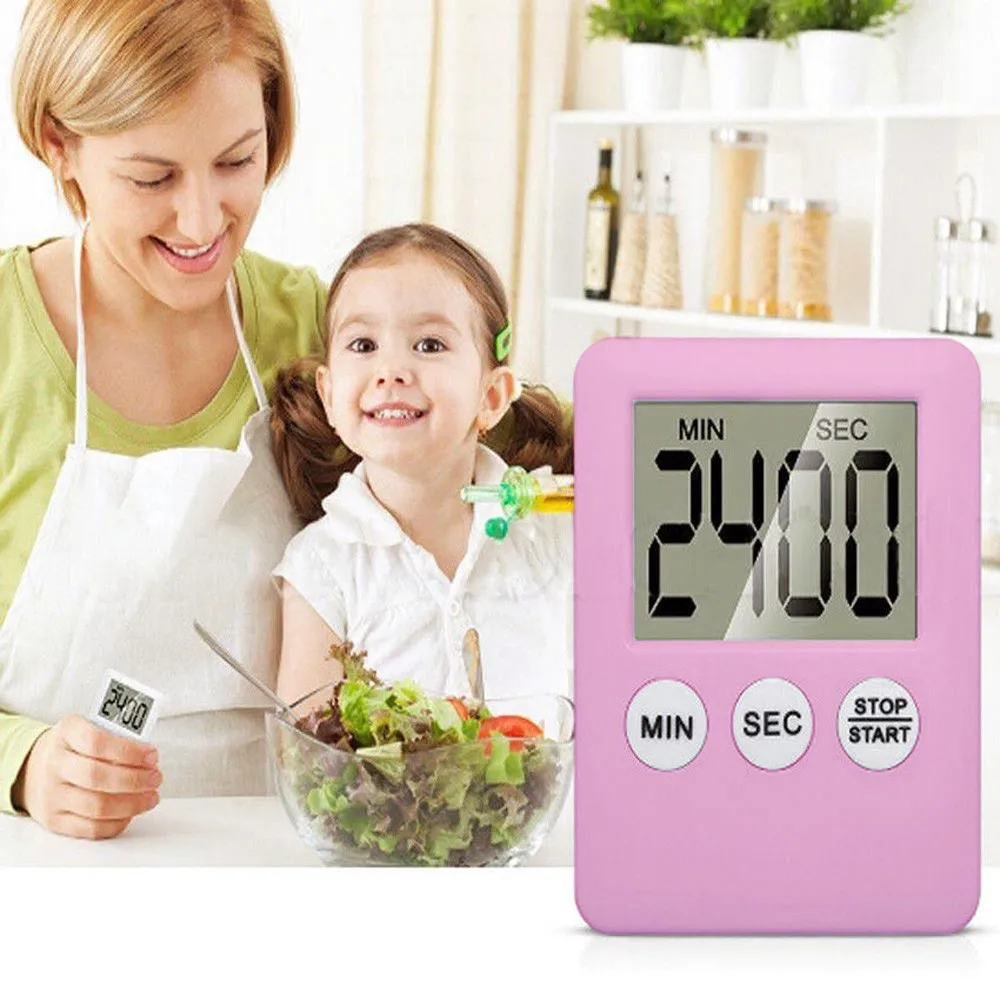 Hot Sale Large Digital LCD Kitchen Cooking Timer Count-Down Up Clock Alarm Magnetic Kitchen Weigh Accessories#200204