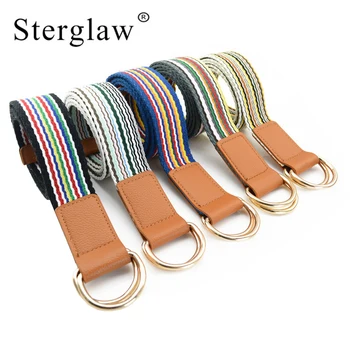 

110cm130cm150cm*3.8cm female Canvas wide waist belts for women Jeans double buckle belt student Outdoor weaving wide belt J123