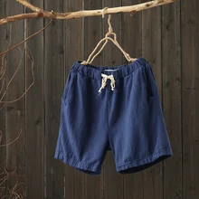 Johnature, женские летние шорты с эластичной резинкой на талии, 6 цветов, с карманами, хлопок, лен, лето, новинка размера плюс, женские повседневные шорты