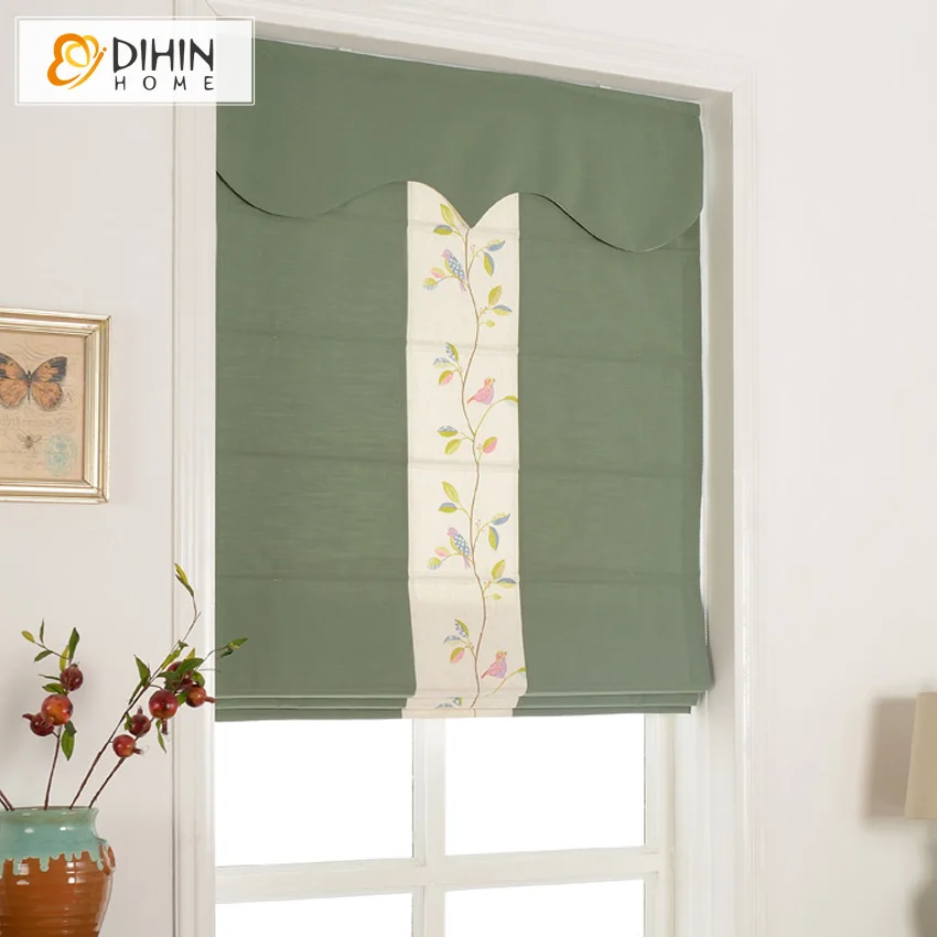 Included Curtains Green valance Cotton/Linen Natural Fabric Room Rollor Blind Roman Shade Blinds For Living | Дом и сад