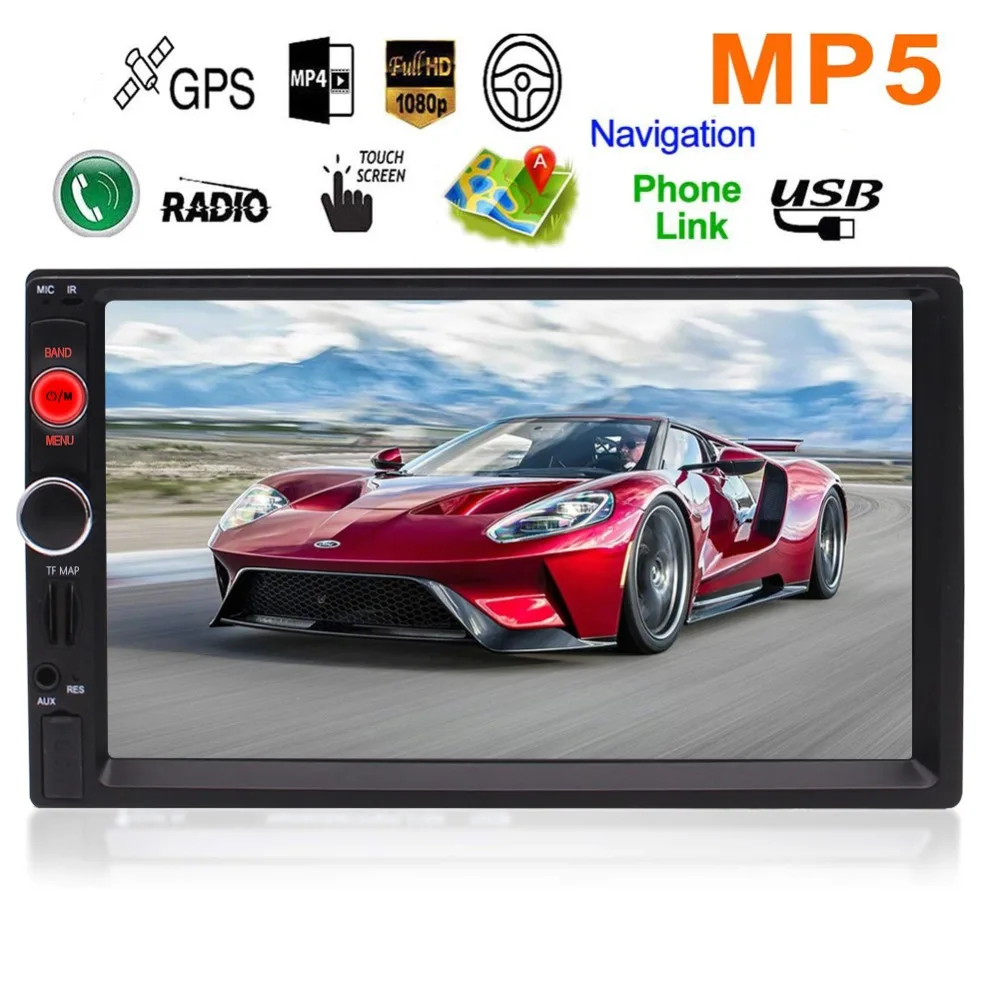 

Multimedia Radio with Steering Wheel Remote Control with 8GB GPS Map Card Eincar Bluetooth Car Stereo 7 Inch HD Touch Capacitive