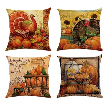 

2019 New 4PCS Happy Easter Pillow Cases Linen Sofa Cushion Cover Home Decor Pillow Case 01.24