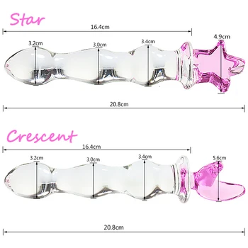 Gay Sex Products Butt Plug Vaginal Anal Stimulation Vibrator Beads Crystal Glass Dildo Penis for Women anal plug Sex Toys 3