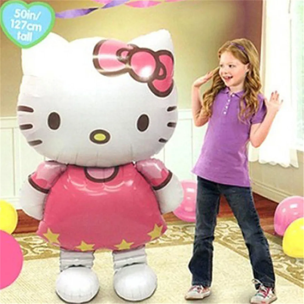 70*114 см надувные шары из алюминиевой фольги Hello Kitty воздушные для свадьбы и дня