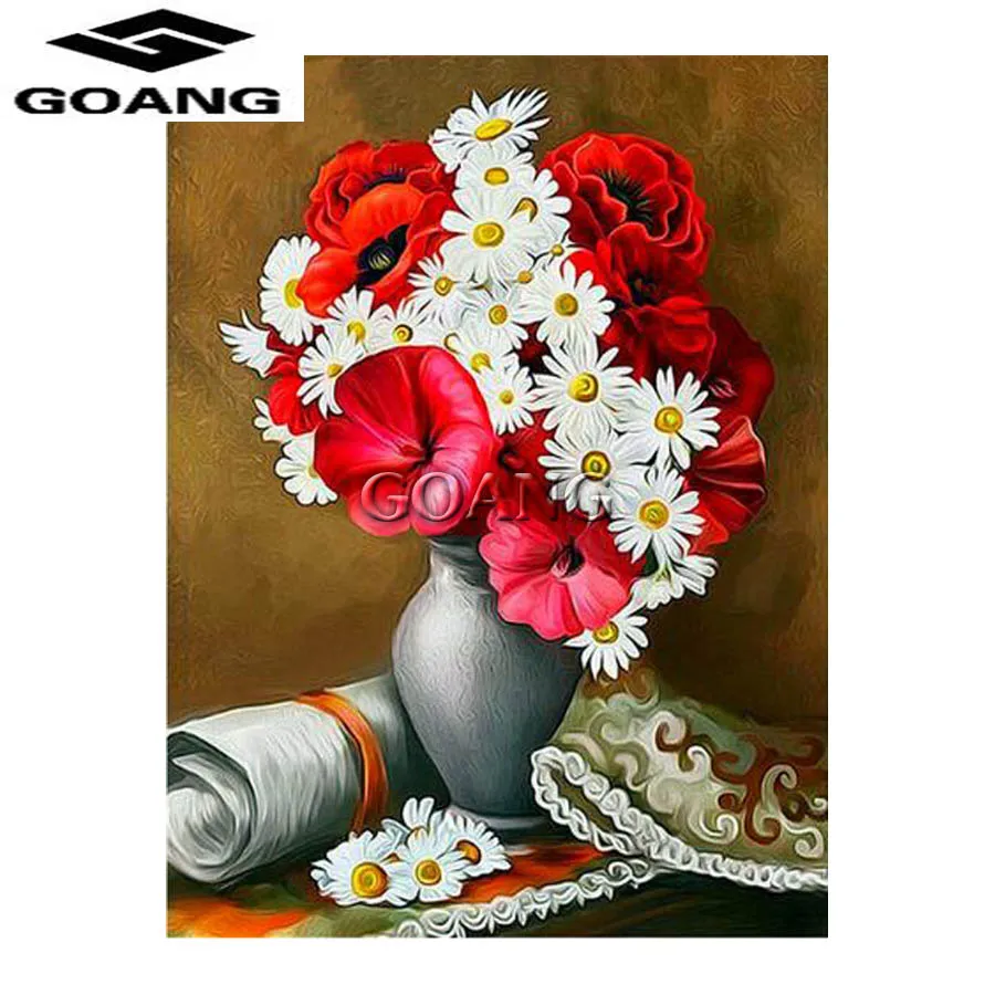 

Diy Diamond Painting Cross Stitch kits Handicraft Needlework 5D Square Mosaic Diamond Embroidery flowers Home Decor vase