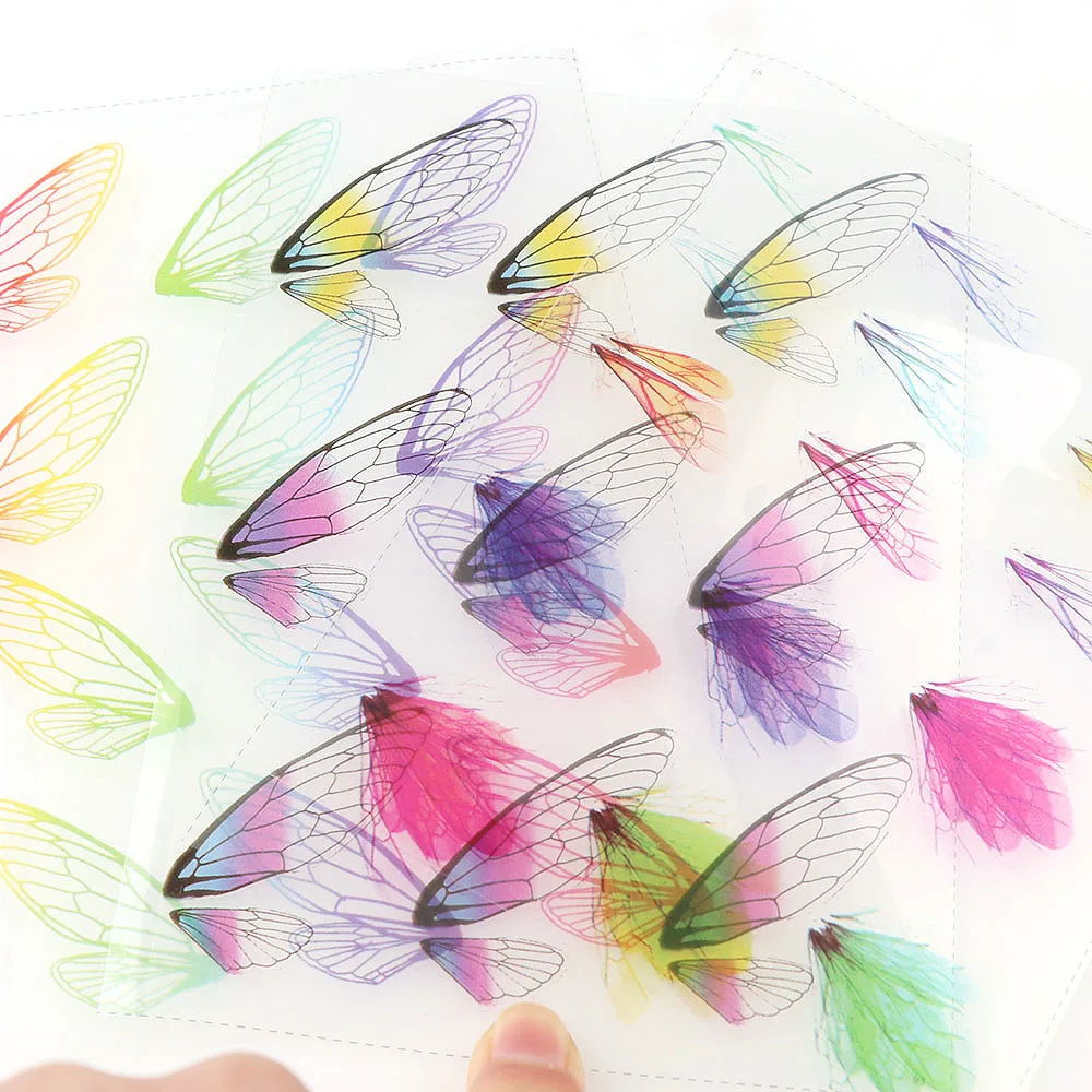 

5pc Cicada Wings UV Resin Transparent Material Filling Epoxy Mold Making Tool Sticker Decorative Fit Earring Jewelry DIY Sticker