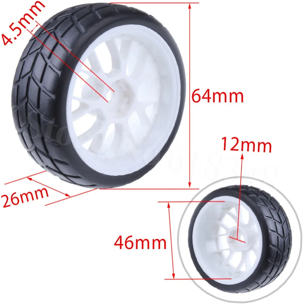 4pcs Pack RC шины и колеса шириной 26 мм Hex 12 вставки пены для HSP HPI Himoto 1:10 дорожной модели