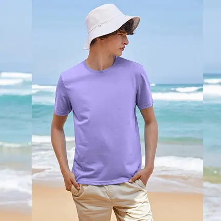 SEMIR summer cotton T shirts men 2021 simple o neck stretch solid new tops clothing casual tshirt man streetwear cool tee shirts Pink purple