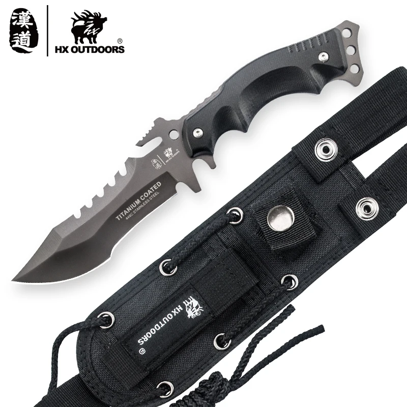 

HX OUTDOORS Survival knife army hunting tools high hardness straight knives essential tool for self-defense cold steel knife