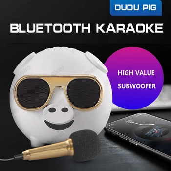 

Mini Multifunction Wireless speaker Cute Pig Bluetooth Wireless Speaker Portable Power Bank Caller number FM speakers for Gifts