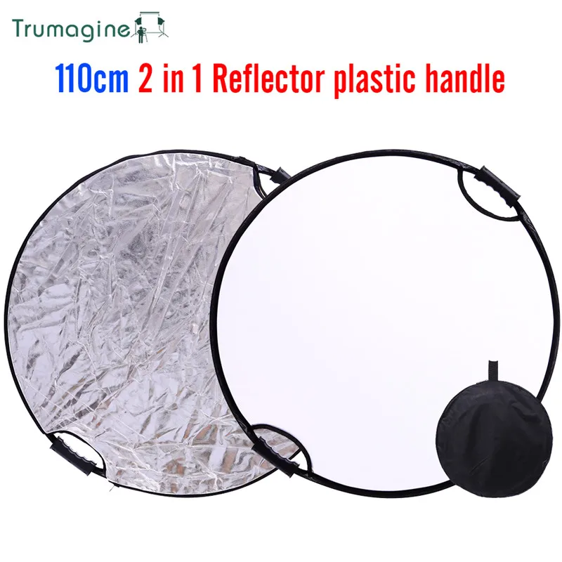 

TRUMAGINE 110CM 43'' Portable Collapsible Silver White Round Light Reflector For Photographic Studio Accessories With Carry bag