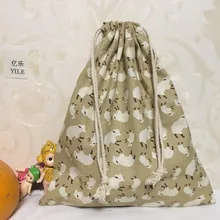 YILE 1 шт. хлопчатобумажная ткань, мешок со шнурком многоцелевой Органайзер дорожная Сортировка сумка для обуви хаки овечка 8123d